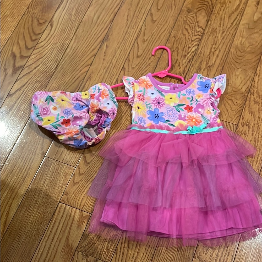 Floral Pink Tutu Dress Costume for Kids